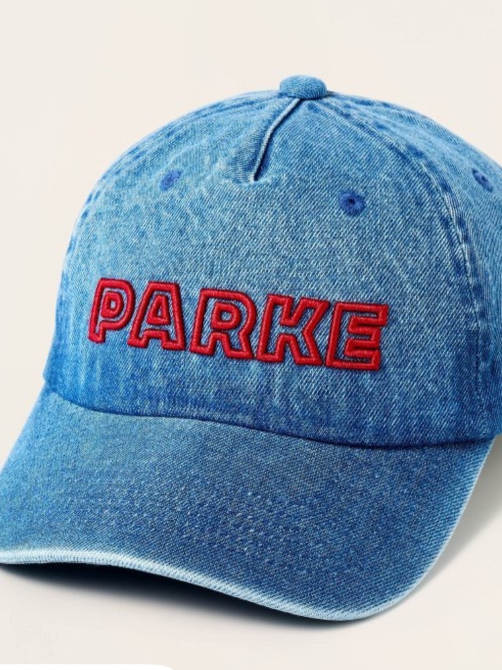 PARKE x Target Denim Baseball Cap with Red Embroidered Logo